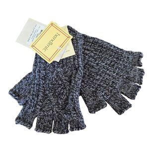 NWT Hand Knit Fingerless Gloves Made in Ireland 100% merino wool SOFT S Gray